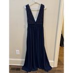Love by Design Women's Daphne Sequin Top V-Plunge Maxi Dress Size Medium Blue Photo 3