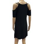Lascana for Venus Black Viscose Cold Shoulder Lightweight Tee Dress Womens M Size M Photo 6