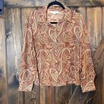 Petite Sophisticate  Paisley Pattern 100% Silk Blouse Photo 0