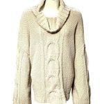 Seven7 Cable Knit Beige Cowl Neck Sweater Cozy Premium Quality Brand Size XXL Photo 0
