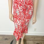Hello Molly [] Orange Floral Print Smocked Ruffle Haven View Dress NWT Sz Large L Photo 8