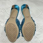 Badgley Mischka Badgley Mischa  Blue Satin Slip-on Kitten Heel Sandals(Size 5) Photo 4