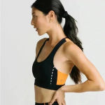 Zyia NWT  Orange on Black Game Day Light n Tight Bra Sz XS Photo 3