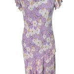 Jaclyn Smith  Classic Vintage 90s/00s Lilac Purple Silk Floral Maxi Dress Size 8. Photo 0