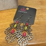 Paparazzi Very beautiful brand new earrings. Silver with pink and yellow Photo 2
