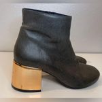 MM6 Maison Martin Margiela Women’s Gray Ankle Block Gold Heel Boots Size 6.5(37) Photo 6