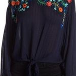 Free People  Up and Away Embroidered Floral Blouse Photo 0