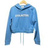 Zyia  NWT Blue Uppercut Crop Hoodie size Medium Photo 2