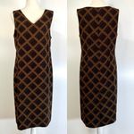 Harvé Benard Vintage Dress Set Lattice Print Brown Harve Benard Photo 1