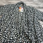 Lily White  Women's Lightweight Open Cardigan Abstract White Black XL Extra Large Photo 2