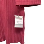 Ophelia Roe  Women's XL Maroon Textured 3/4 Sleeve Ruched Knit Sleeve Top Blouse Photo 1