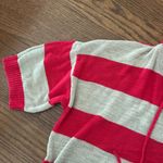 Banana Republic Striped Short Sleeve Drop Shoulder Knit Hoodie Sweater Size XL Photo 5