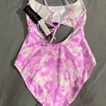 California Waves ✨NWT  Pink Tie Dye Peek A Boo One Piece Swimsuit L Photo 2