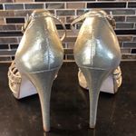 Caparros  gold rhinestone bling strappy Heels women’s size‎ 9.5 wedding prom Photo 3