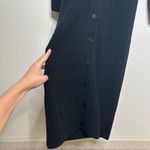 Theory 100% merino wool long button front cardigan sweater black medium Photo 4