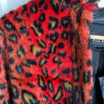 Nicole Miller Collection Designer Animal Print Faux Fur Jacket Leather Trim Photo 11