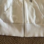 Style Reform Women’s White Zip Up Arrow & Stripe Hoodie Sweatshirt White Photo 2