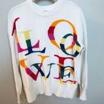 Minnie Rose Love Sweater Cotton Cashmere Colorful Knit Pullover XS White Photo 0