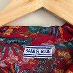 VINTAGE 70s Samuel Floral Boho Midi Dress – Cottagecore dagger collar Tropical Green Size M Photo 1