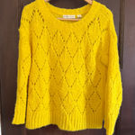 SLEEPING ON SNOW Anthropologie Bright Lights Yellow Alpaca Pointelle Sweater XS Photo 0
