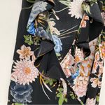 Hello Molly  Black Peach Green Floral Mini Wrap Dress Sleeveless Ruffled Women 10 Photo 11