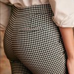 Sézane  Clara Trousers, Black/Ecru Houndstooth Print, FR34/US2 Photo 2