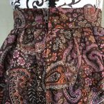 Vintage 70s 80s Dimension V Sheer Brown Pink Paisley Knee Length Skirt Midi S Photo 3