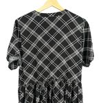 Torrid  Dress Womens Black Plaid Short Sleeve VNeck Button Front Size 1X Photo 3