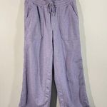 Athleta  Women's Light Blue Farallon Heathered Wide Crop Casual Pants Size 0 Photo 0