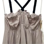 NWT Element Cross Strap Halter Slip Tank Taupe Rayon Black Straps Size Large NEW Brown Photo 2