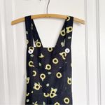 Sleeper • Baccara Linen Jumpsuit overall black yellow sunflower print flare leg Photo 3