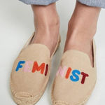 Soludos Anthropologie  Espadrilles Flats with Embroidered Feminist Detail Photo 0