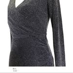 Onyx Nite  Black Metallic Asymmetric Cocktail Dress size 4 Photo 2