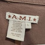 Vintage A.M.I Brown Retro Long Sleeve Snap Fringe Trim Crop Blazer Jacket Large Photo 6