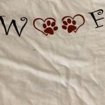 Gildan  Woof Size Large White Sweatshirt With Dog Prints. Preloved Photo 7