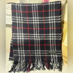 Burberry Authentic Burberrys unisex Scarf Blue Check Vintage 100% cashmere Photo 9