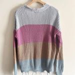 Andrée Andree By Unit Womens Size Large Sweater Knit Distressed V neckline Long Sleeved Photo 2
