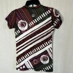 InkNBurn Short Sleeve T Shirt XXS Black Burgundy White Geometric‎ Print Workout Photo 1