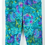 Vintage Windridge Womens Tropical Fish Print Pleated cropped Pants Medium Wacky Blue Photo 0