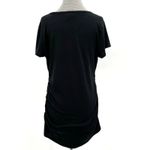 Black Knit Neutral Maternity Top Short Sleeve Gathered Stretch Market & Spruce L Size undefined Photo 1