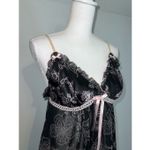 Women’s Black/Pink Chemise Slip Dress Babydoll Medium Black Photo 2
