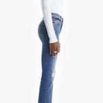 MOTHER THE INSIDER CROP STEP CHEW WASH DANCING ON COALS Hi Rise Kick Flare Ankle Blue Size 25 Photo 3