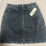 Garage High Rise Zip Up Denim Skirt Photo 5
