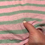 J.Crew Pink Green Stripe 100% Linen Cap Sleeve Pocket Shirt Top Size XS *FLAW* Photo 3