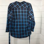 Pam & Gela Blue and Black Plaid Long Sleeve Shirt Size Small NWT Photo 89