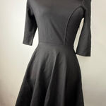 Lulus  Black Scalloped Long Sleeve Dress Photo 0