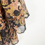 Soft Surroundings  Isabella Black Sheer Paisley Print Chiffon Kimono, Size Large Photo 5