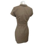 ZARA  Tan Short Sleeve Buckle Strap Pocket Collared Plunge V Neck Mini Dress XS Photo 2