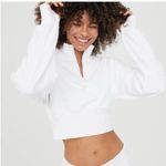 Aerie Offline by Throw-Back Corset Cropped 1/4 Zip White Size Medium Photo 0