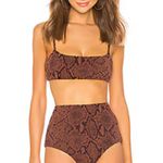 Mara Hoffman sia brown python snake print bandeau strappy bikini top XS Photo 1